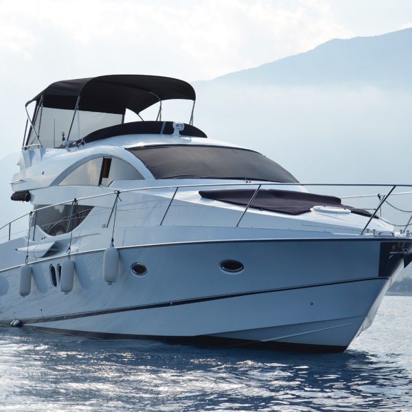 Side view of a yacht sailing in the sea